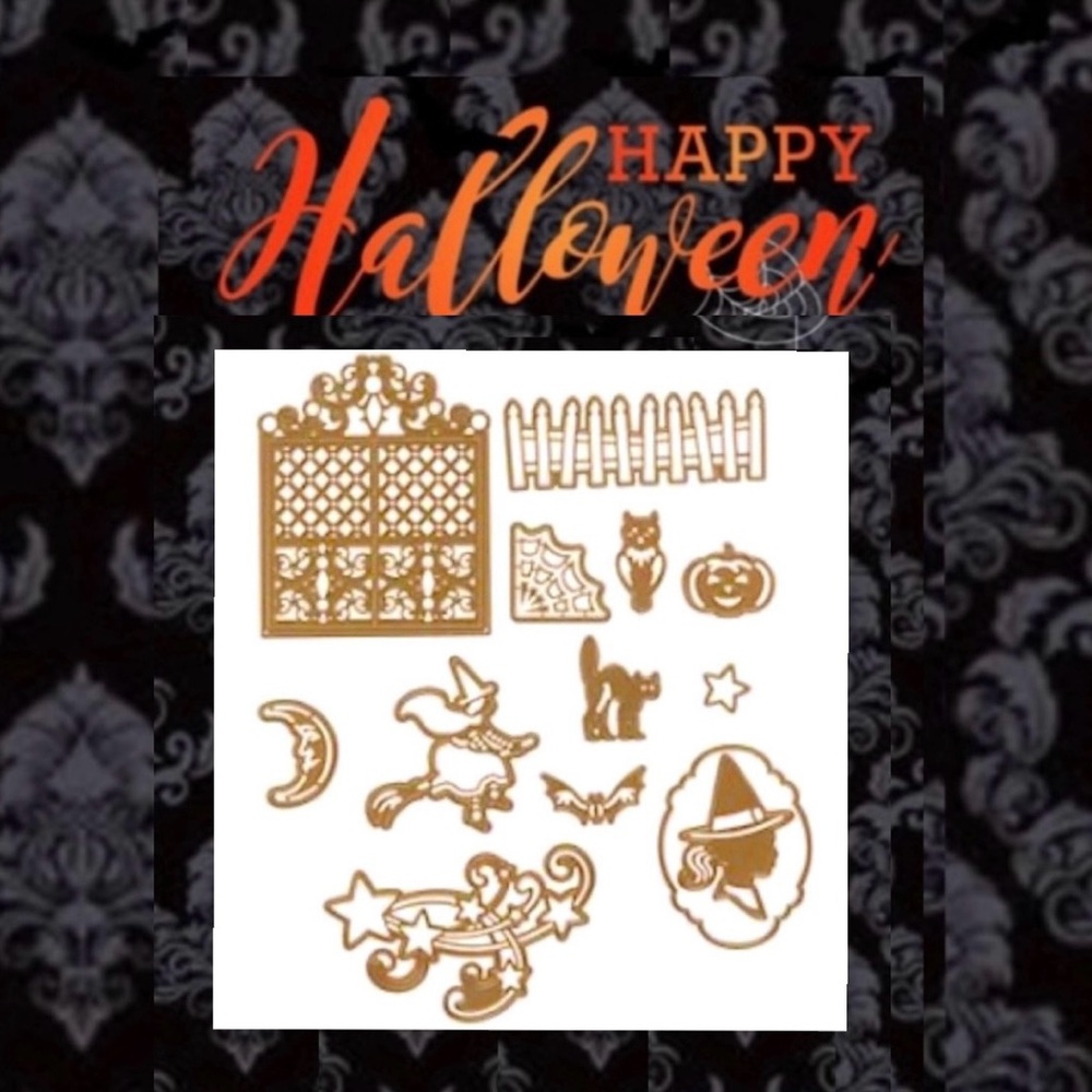 Anna Griffin 13 piece Halloween Die Set HTF